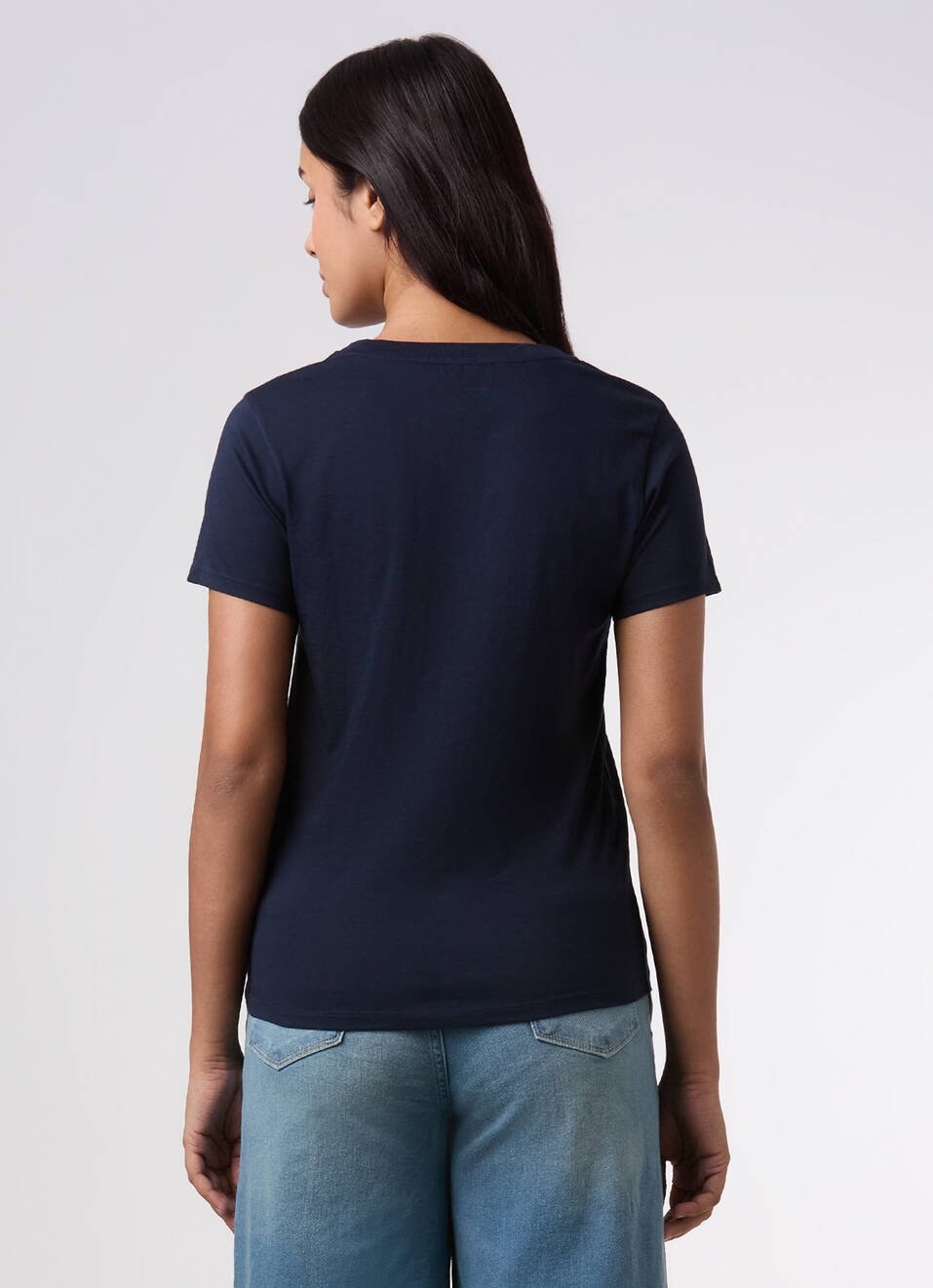 Women Navy Graphic Print T-shirt, , large image number 2