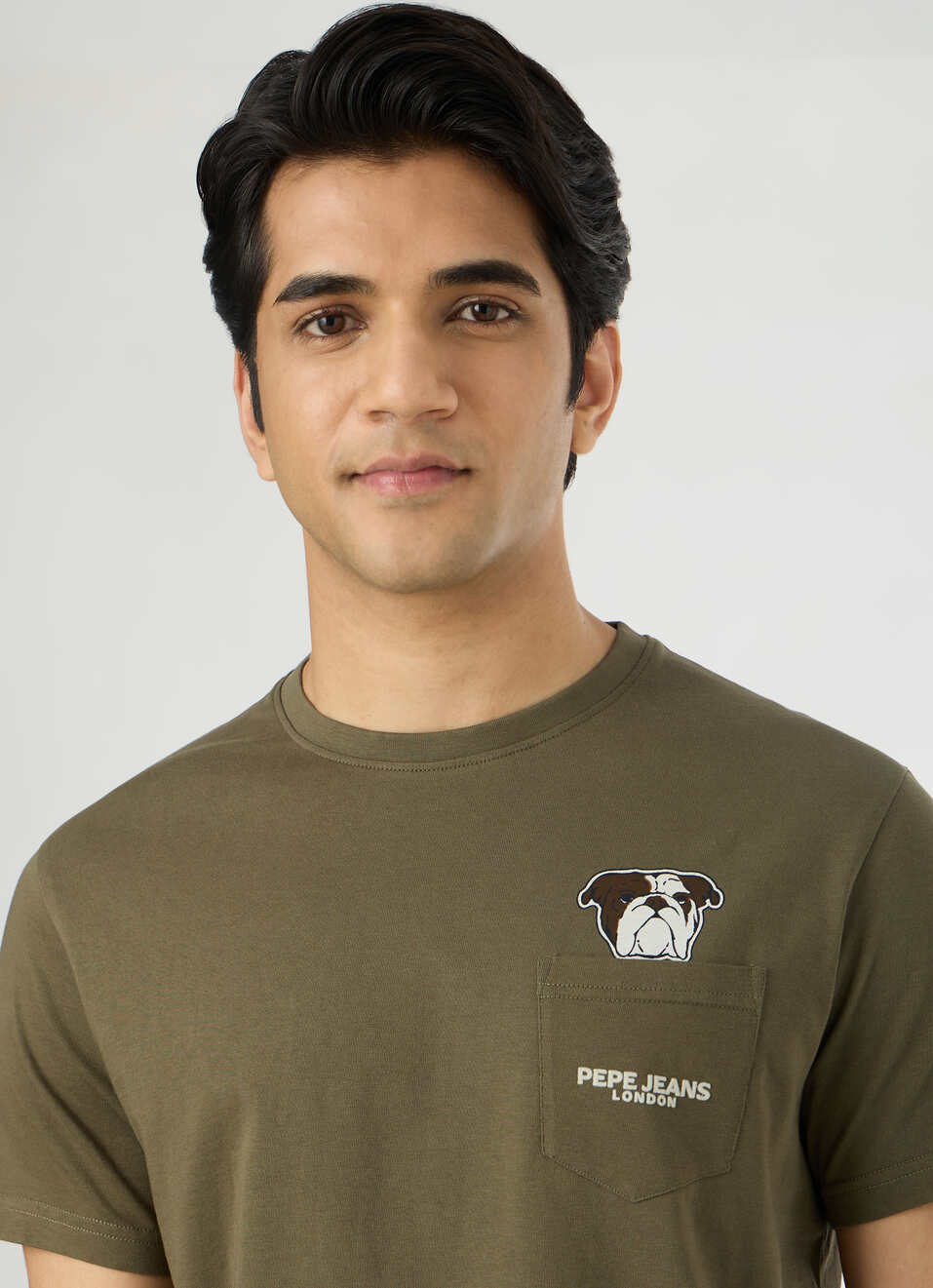 Men Olive Green Slim Back Print T-shirt, , large image number 4