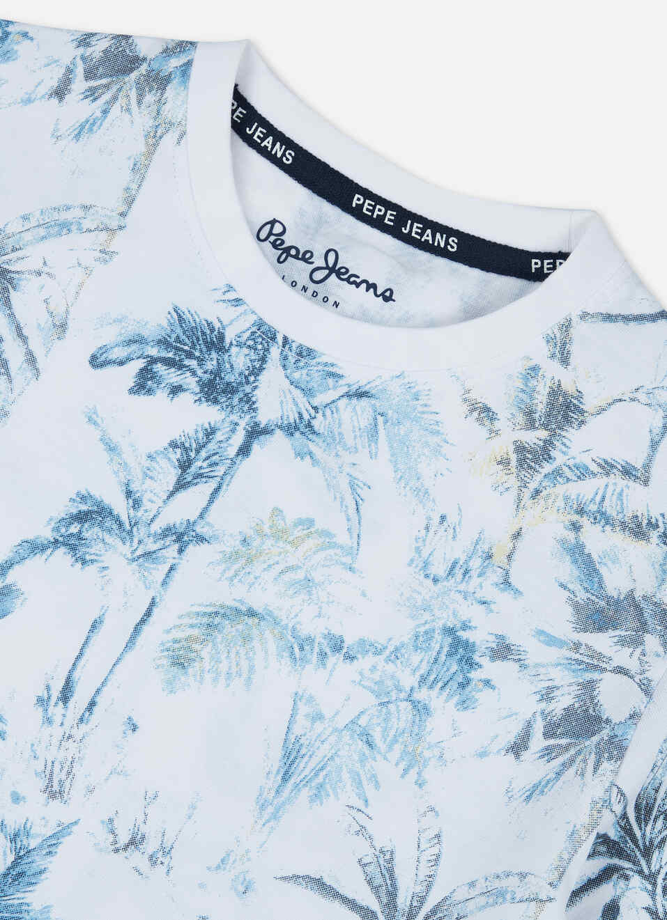 Boys Blue All Over Tropical Print Short Sleeve T-shirt, , large image number 2