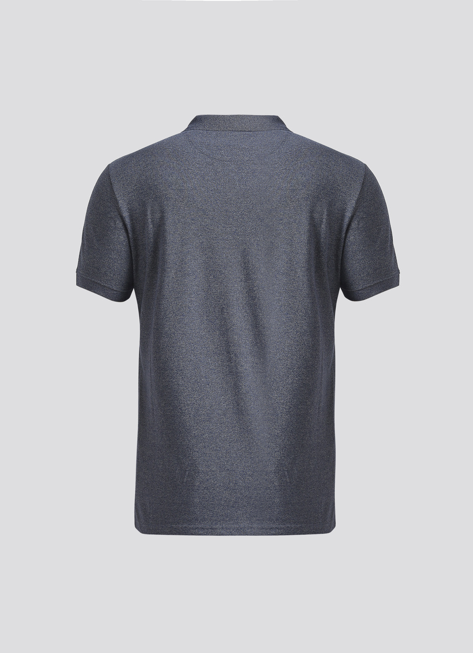 Blue Ribbed Collar Short Sleeve Polo, , large image number 7
