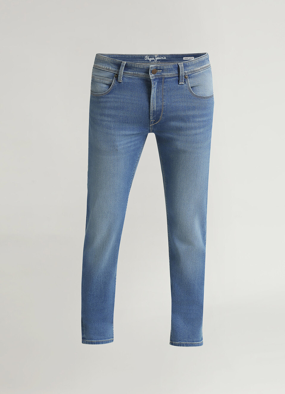Vapour Light Blue Low Rise Tapered Jeans, , large image number 5