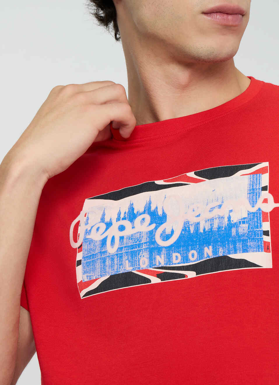 Men Red Graphic Slim Fit T-shirt, , large image number 6