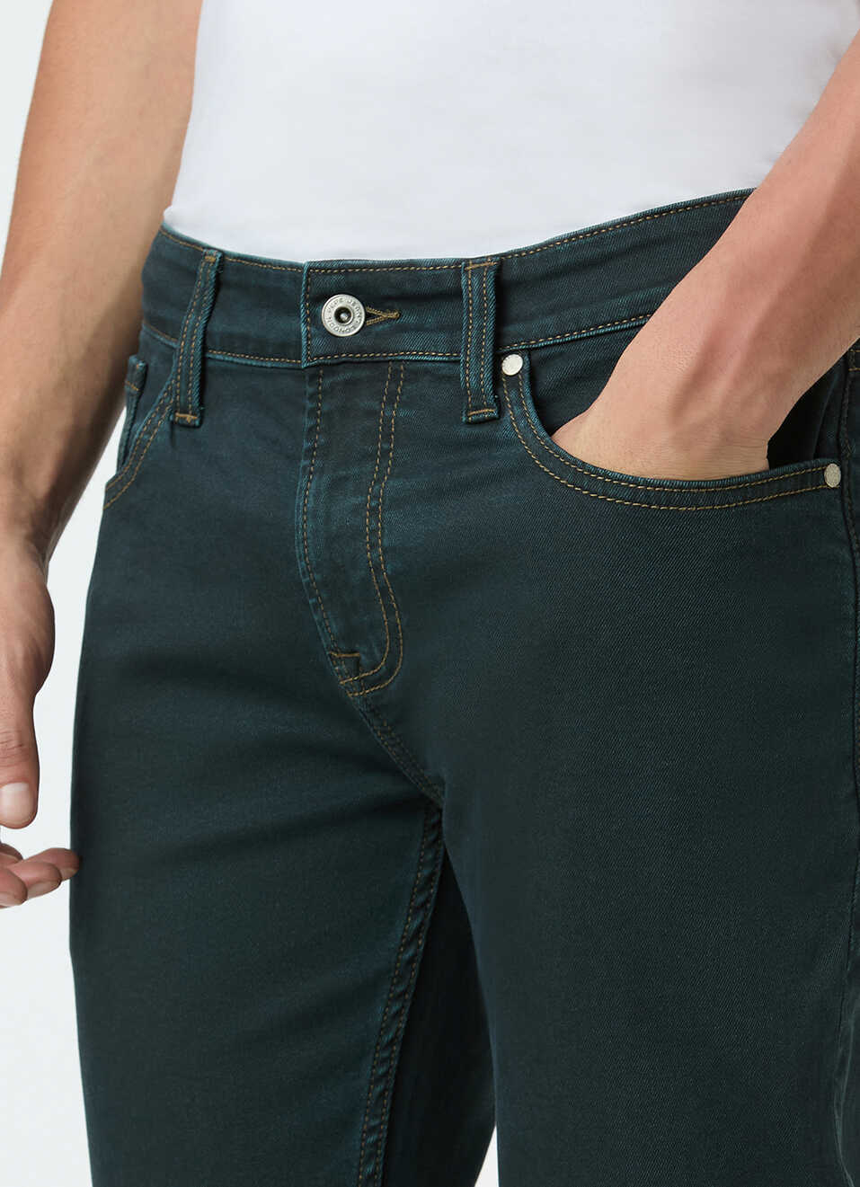 Men Blue Skinny Fit Ankle-length Jeans, , large image number 4