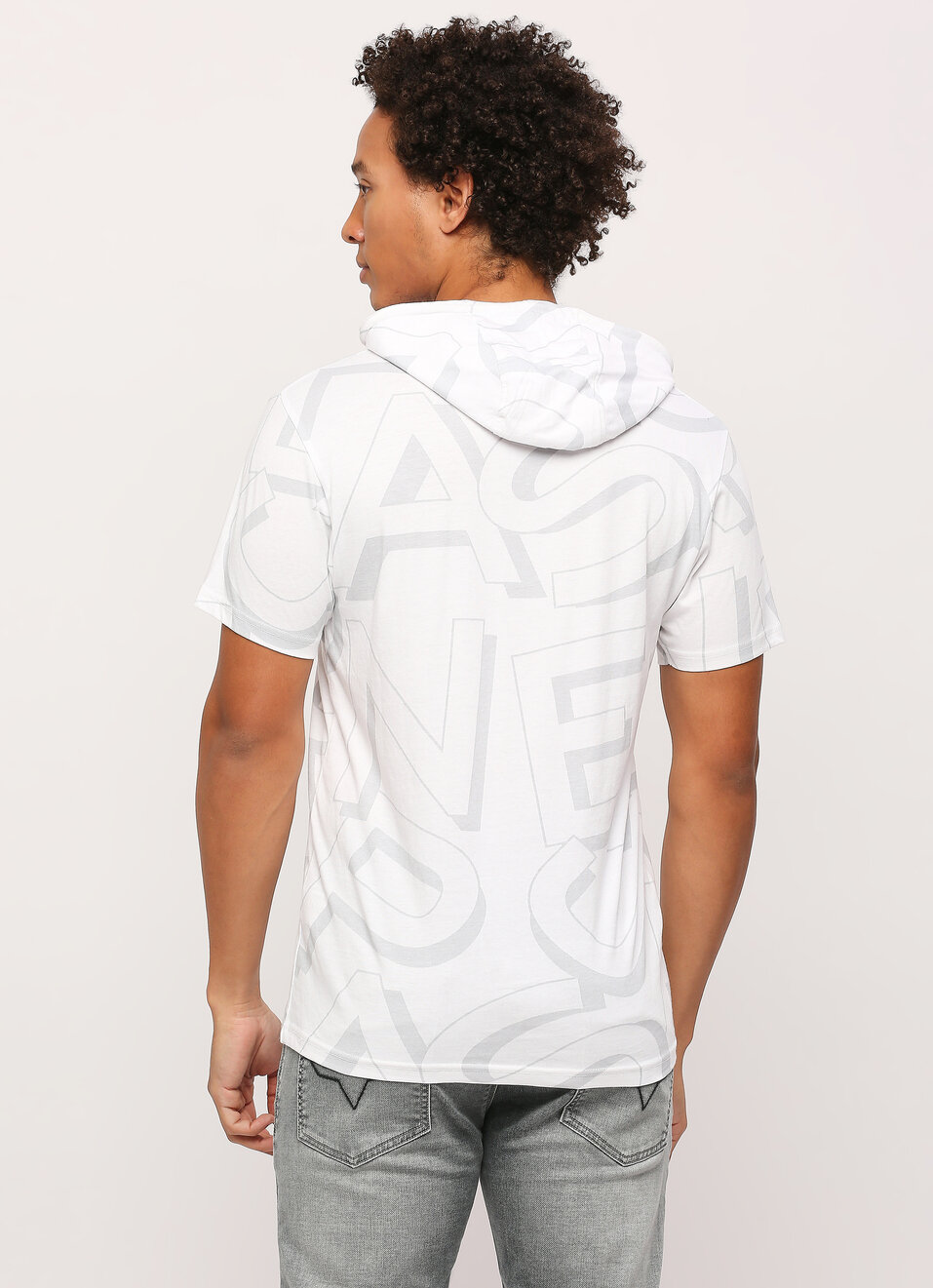 White Letter Print Short Sleeve T-shirt, , large image number 2