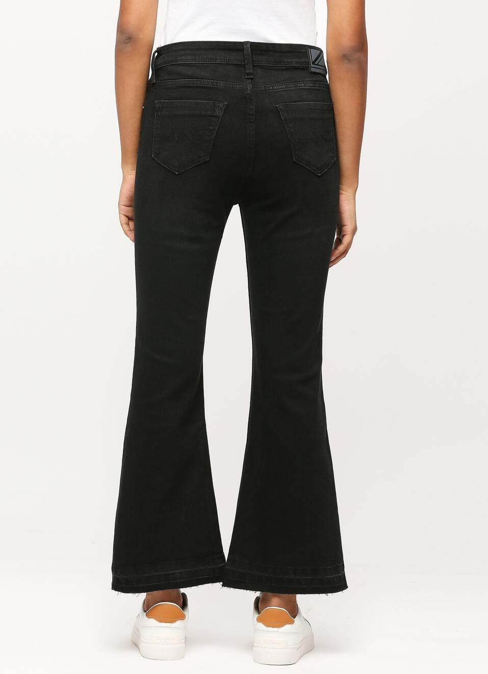 Dion Flare Black High Waist Slim Fit Jeans, , large image number 2