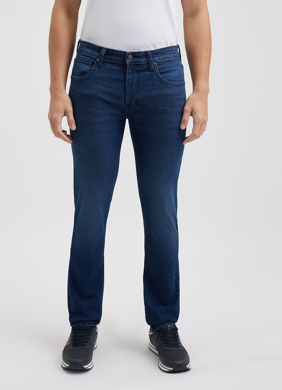 Men Blue Slim Fit Mid Rise Jeans , , large image number 6