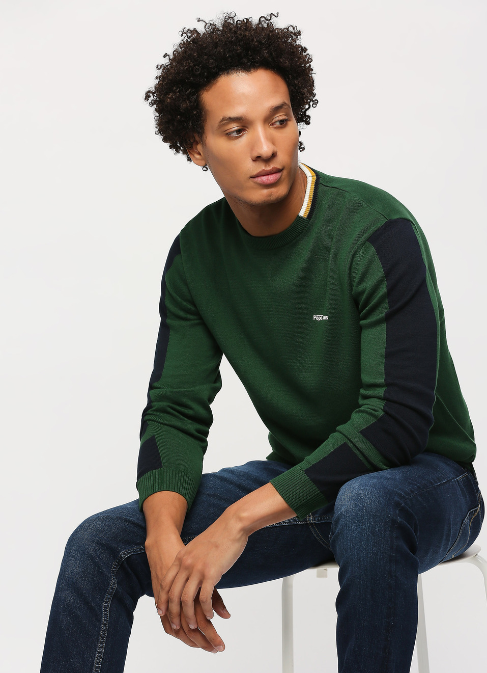 Green Printed Long Sleeve Sweater, , large image number 6