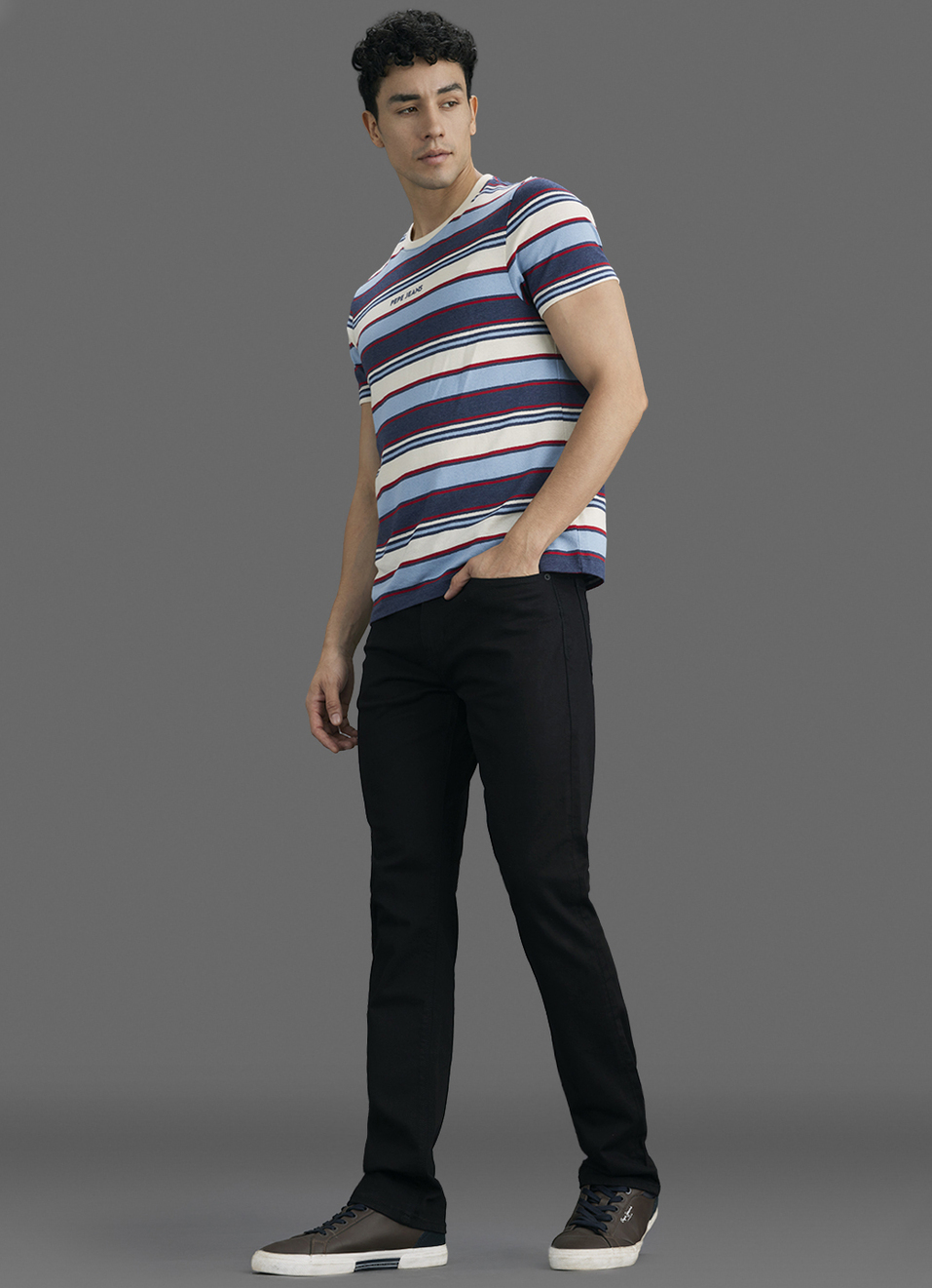 Men Black Straight Fit Mid Rise Stretchable Jeans, , large image number 1