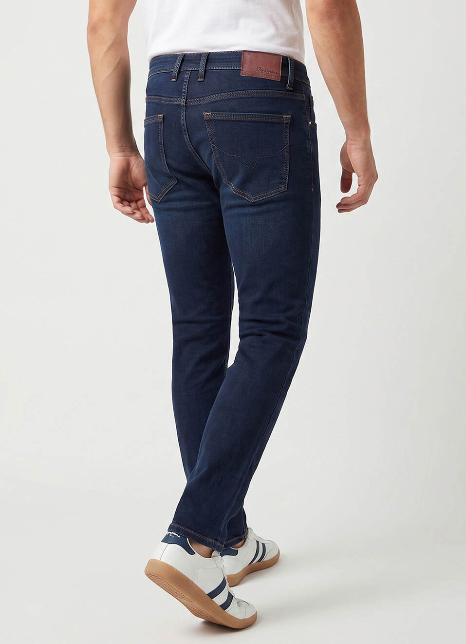 Men Blue Skinny Fit Mid Rise Stretchable Jeans, , large image number 3