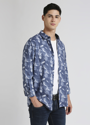 Blue All Over Print Premium Long Sleeve Shirt