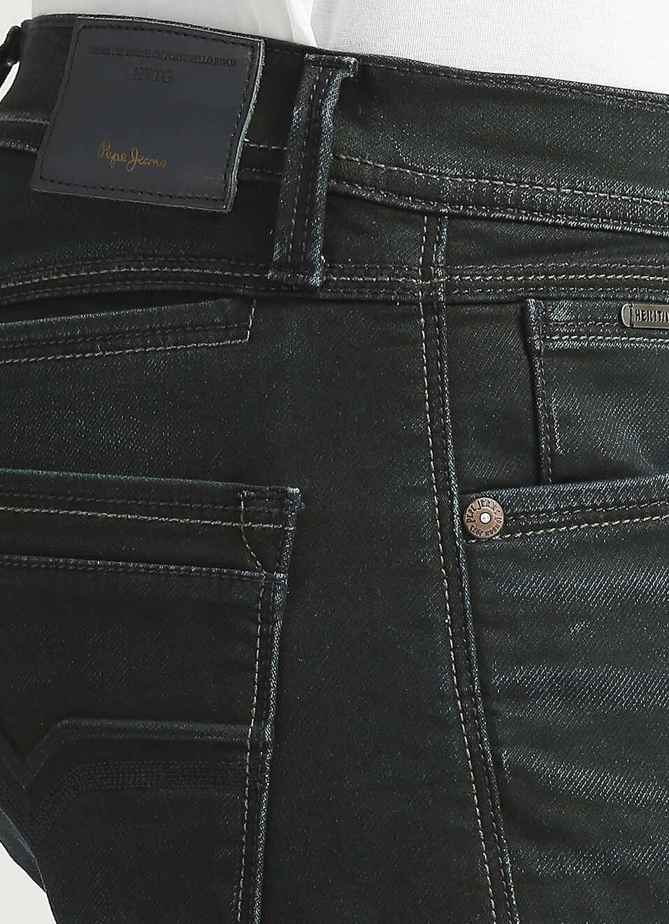 Vapour Dark Blue Mid Rise Slim Fit Jeans, , large image number 4