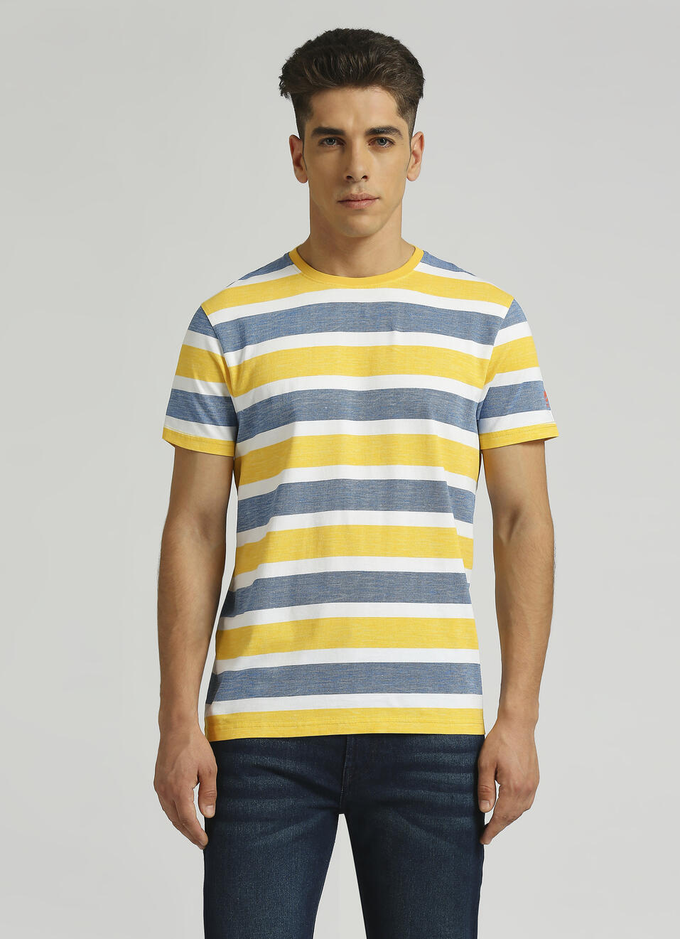 Yellow Stripes Short Sleeve T-shirt, , large image number 0