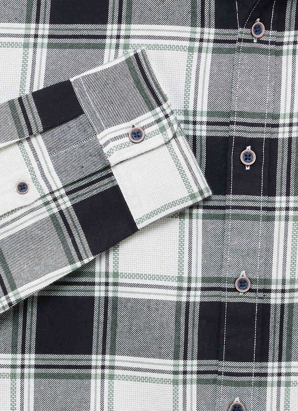 Men Black Checked Dobby Long Sleeve Shirt, , large image number 7