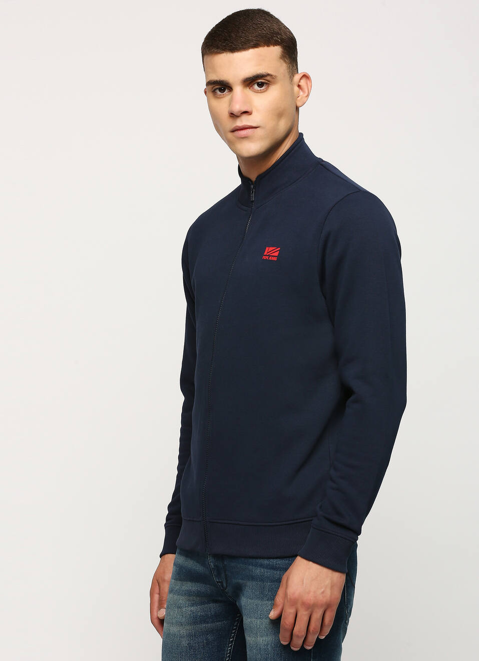 Solid Red Zip Thru Sweatshirt, , large image number 3
