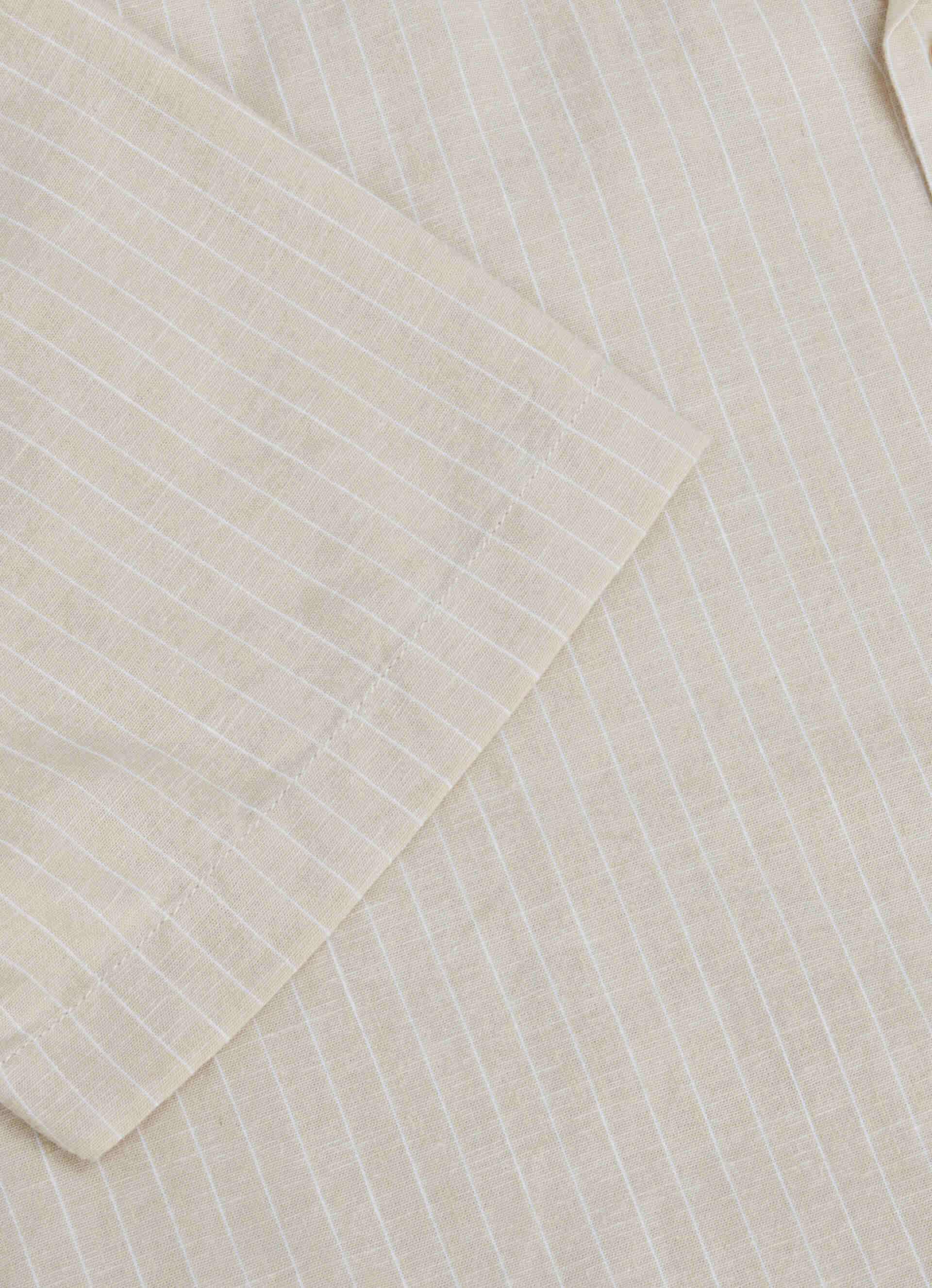 Men Beige Striped Resort Collar Shirt, , large image number 8