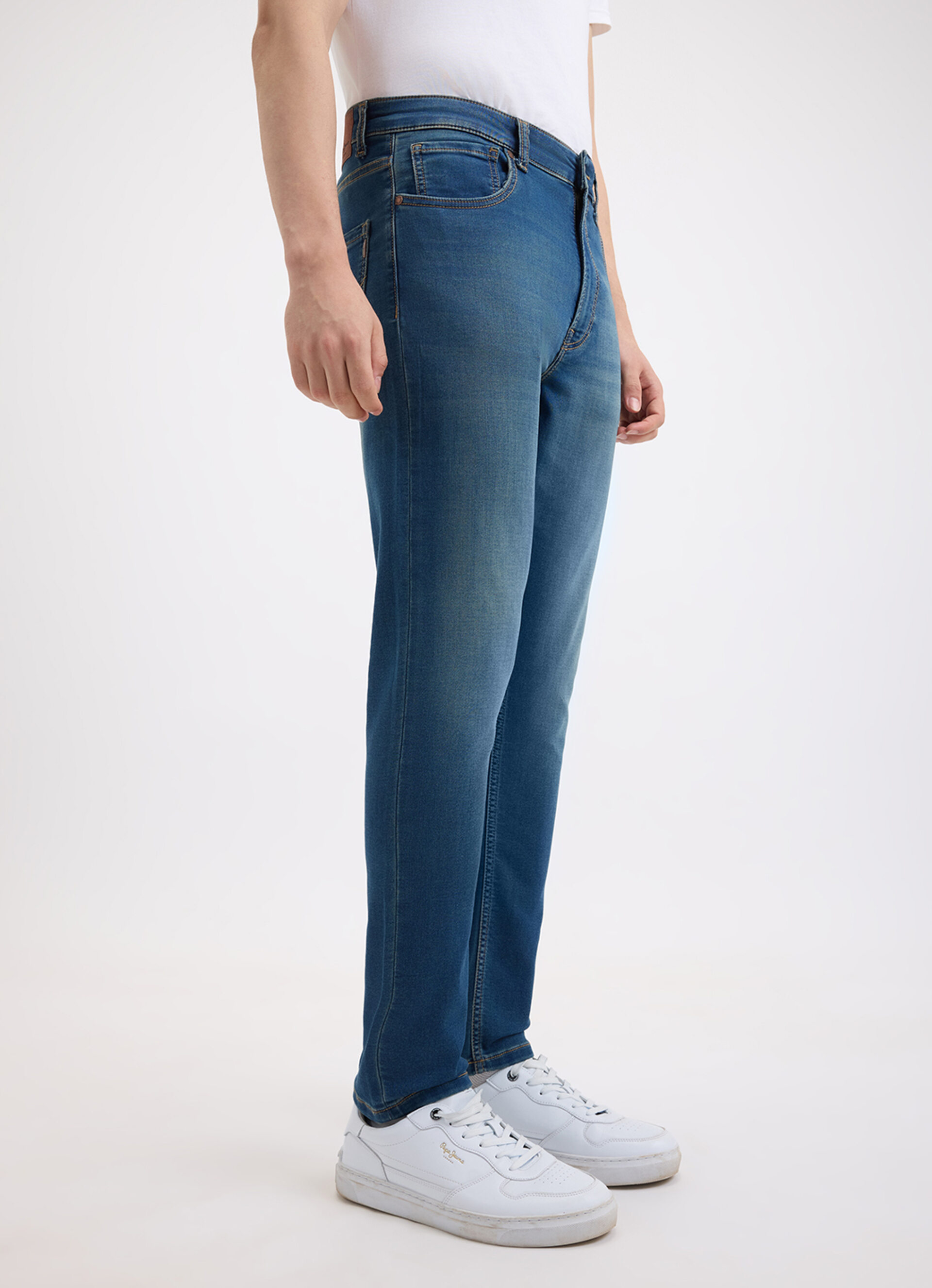 Men Green Mid Rise Slim Gymindigo Jogger Like Jeans, , large image number 8