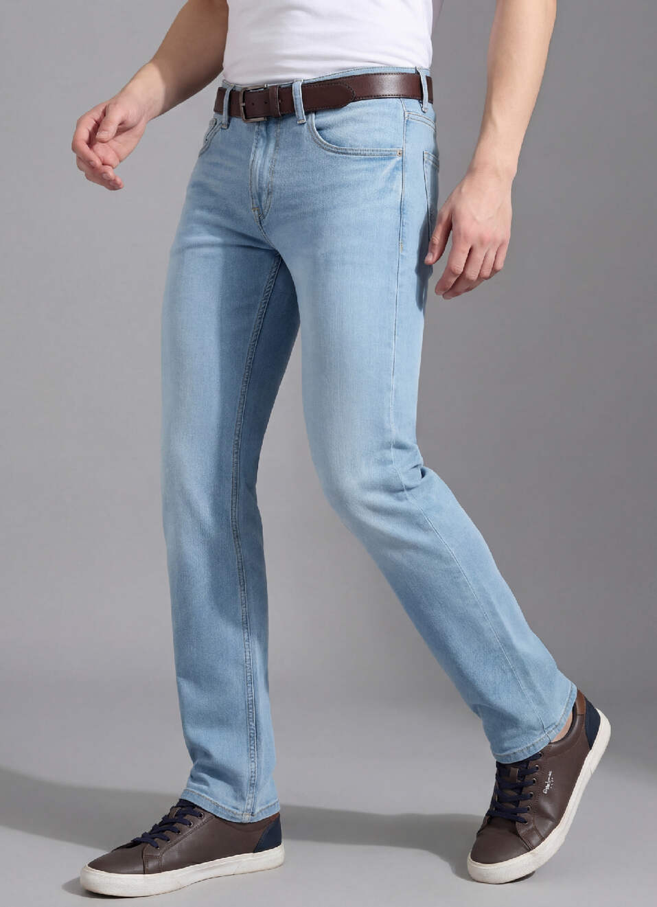 Men Blue Straight Fit Mid Rise Jeans, , large image number 0