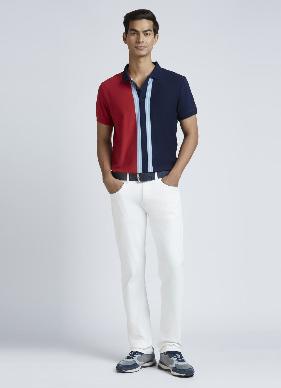 Blue Stripes Short Sleeve Polo, , large image number 5