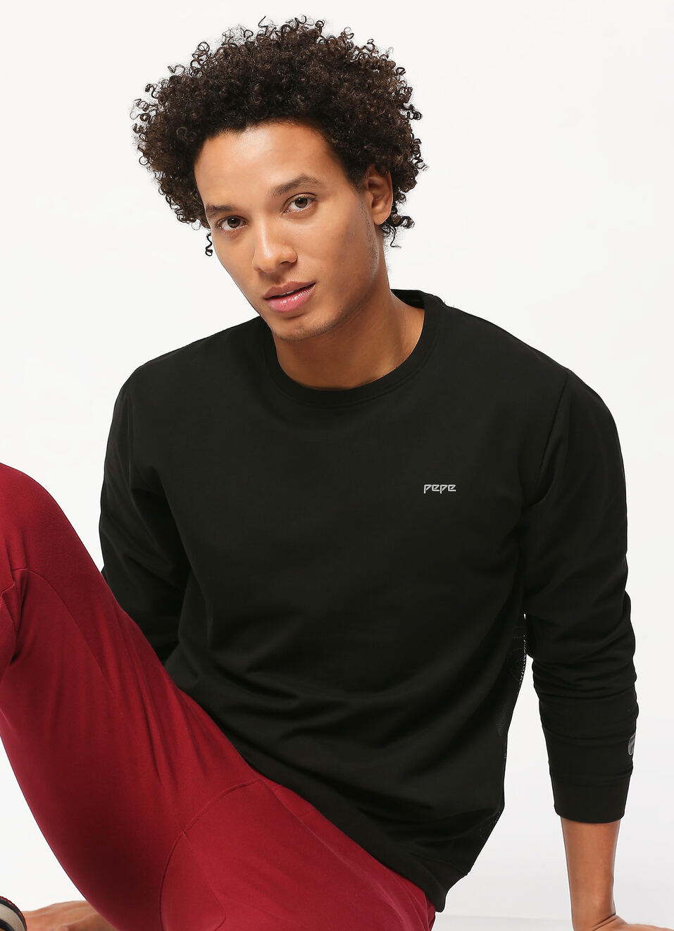 Black Printed Sweatshirt, , large image number 5