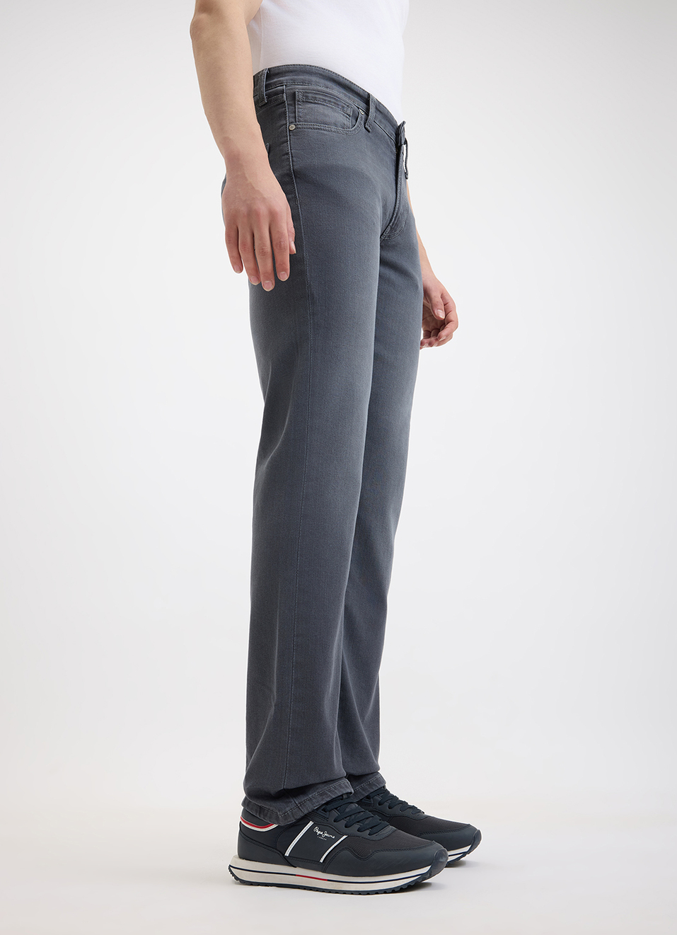 Men Grey Straight Fit Mid Rise Jeans , , large image number 5