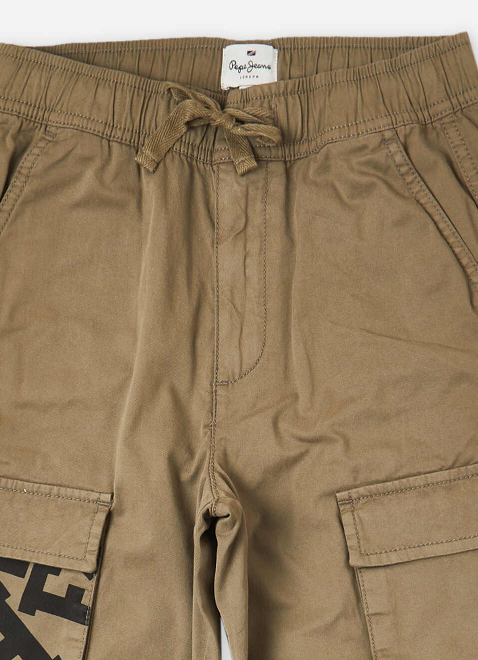 Boys Olive Elasticated Cargos, , large image number 2