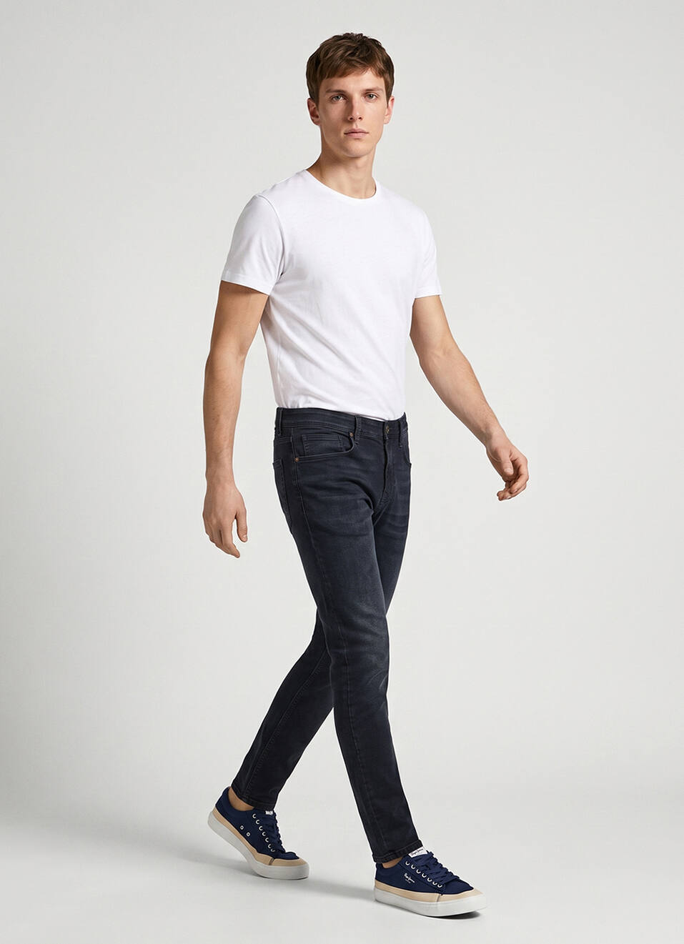 Men Blue Tapered Fit Low Rise Stretchable Jeans, , large image number 7