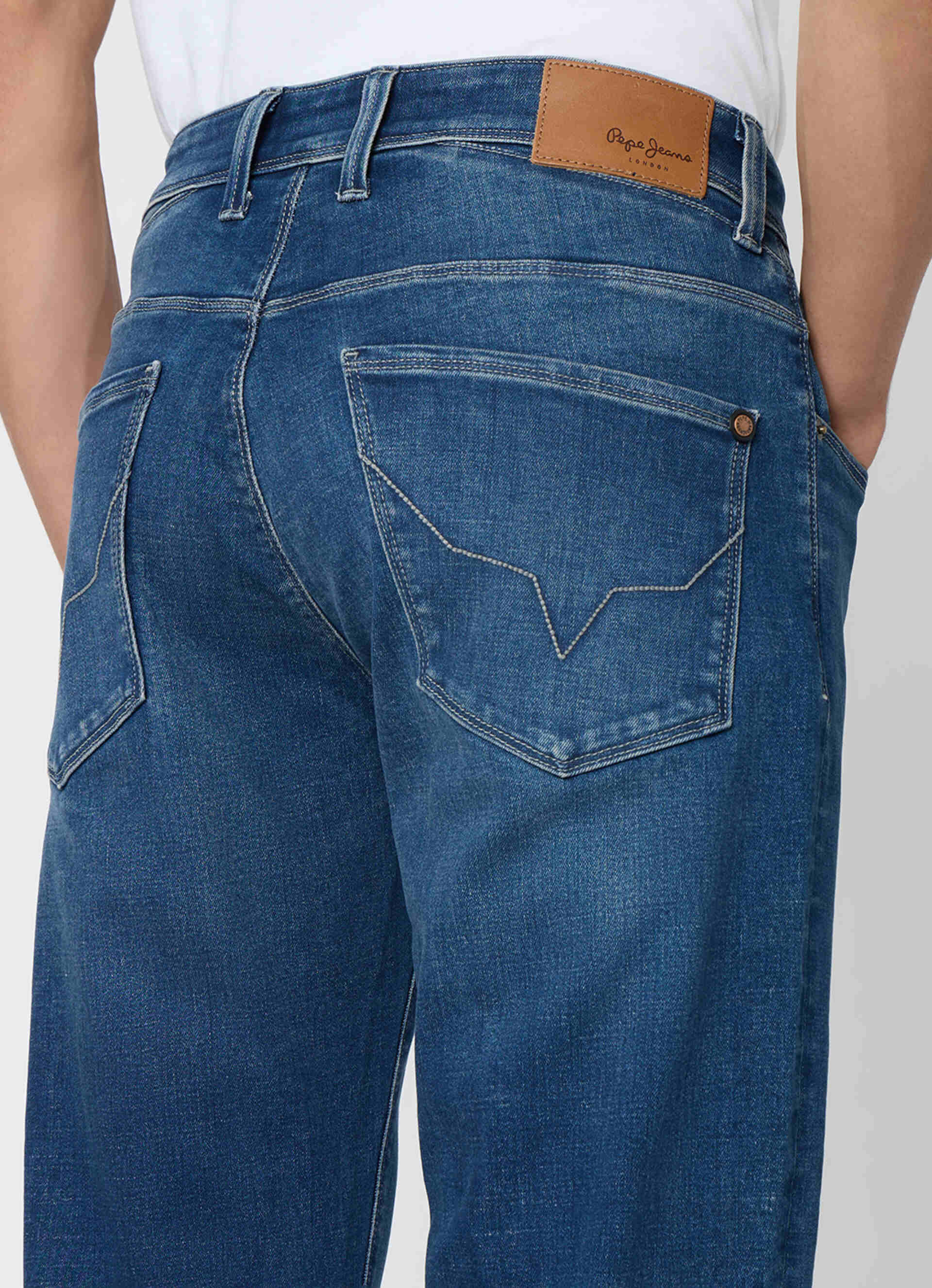 Men Blue Mid Rise Straight Fit Stretchable Jeans, , large image number 9