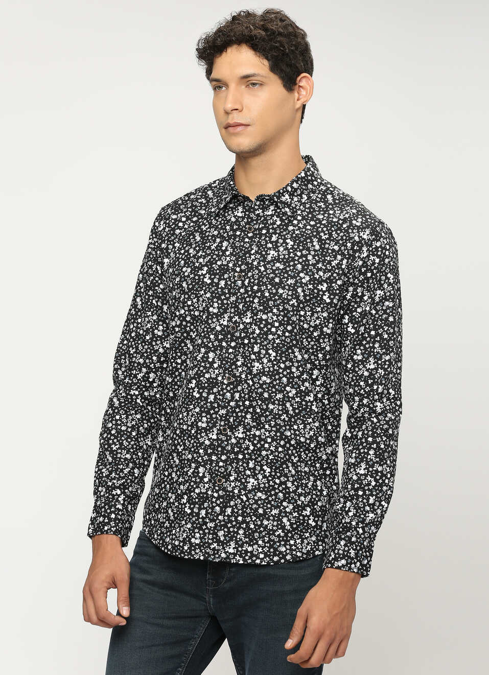 Black Printed Full Sleeve Shirt, , large image number 3