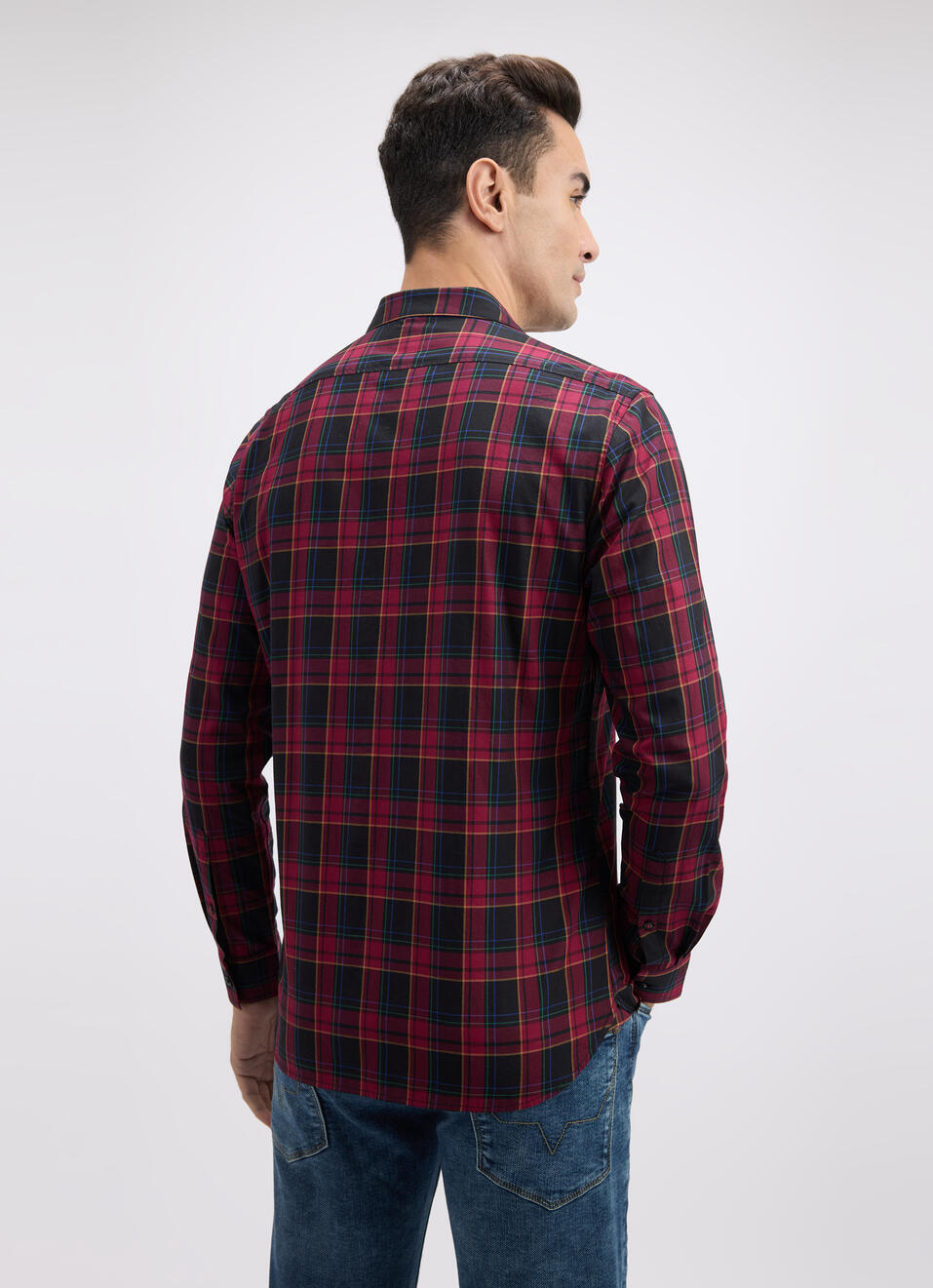 Men Wine Stripe Full Sleeve Shirt, , large image number 2