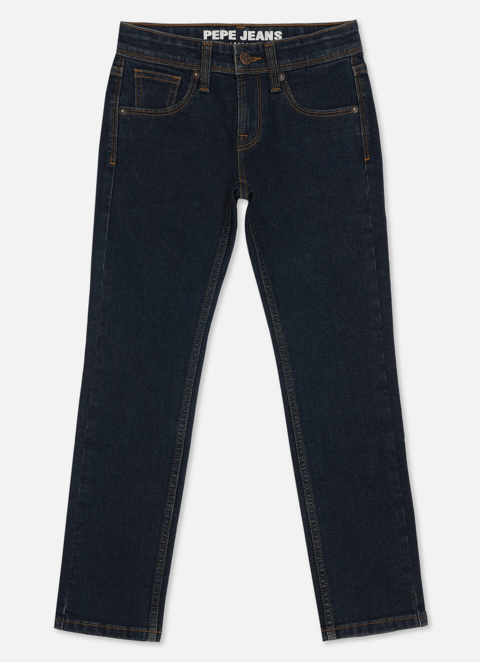 Boys Dark Blue Mid Rise Slim Fit Jeans, , large image number 0