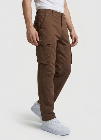 Men Brown Cargo Straight Fit Pants