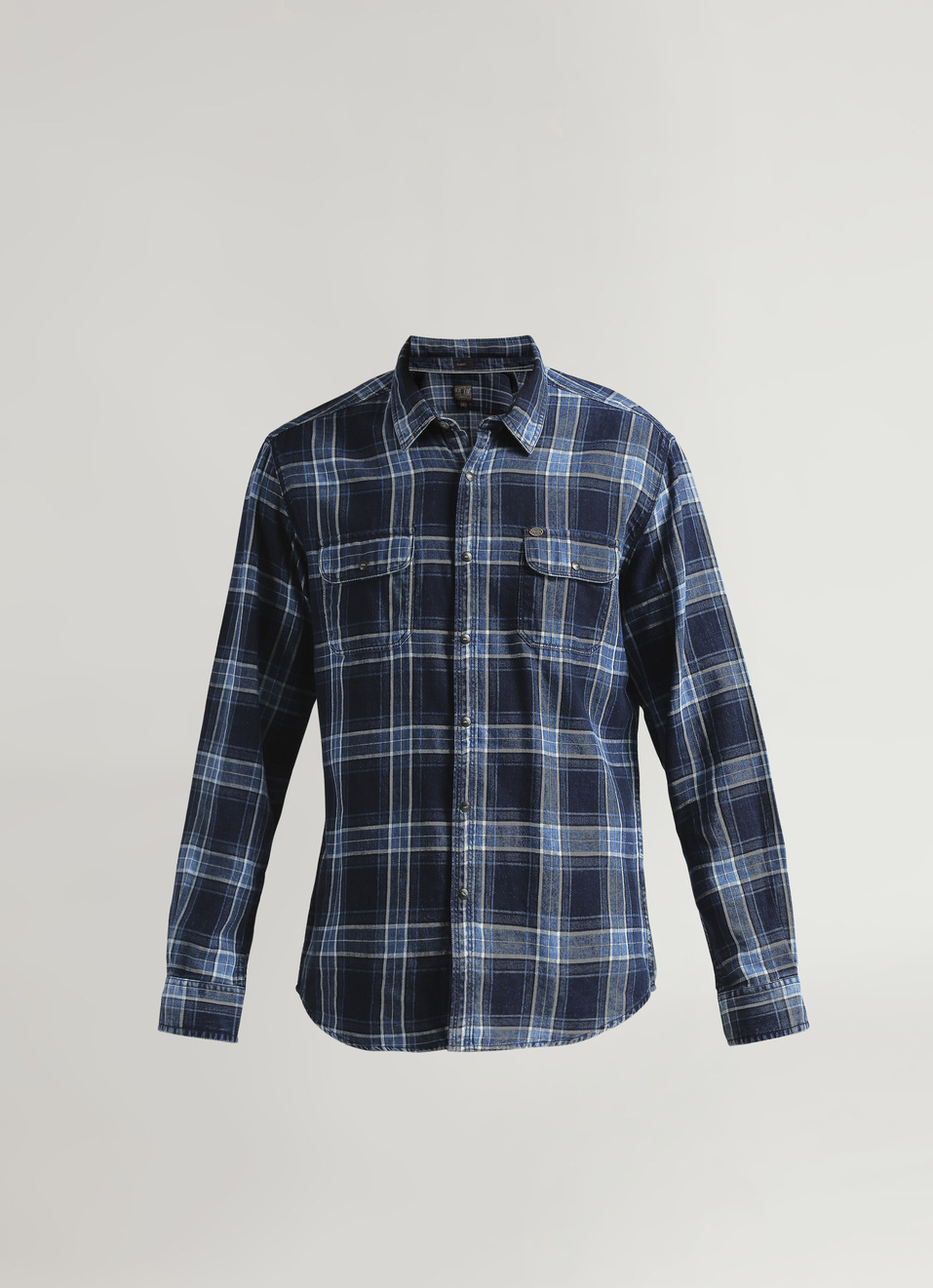 Yarn-dyed Checks Indigo Long Sleeve Shirt, , large image number 6
