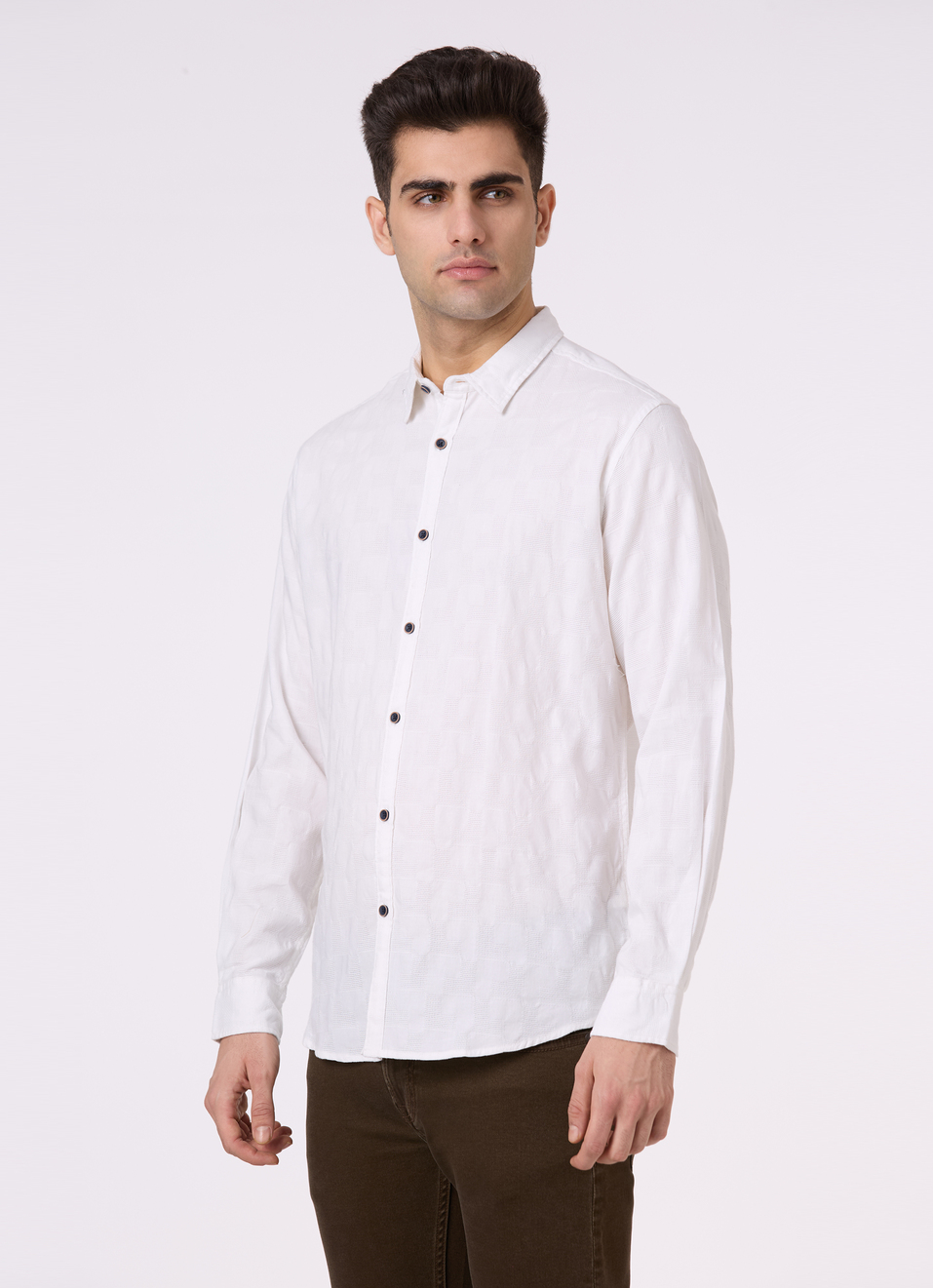 Men Light Brown Structured Full Sleeve Shirt, , large image number 3