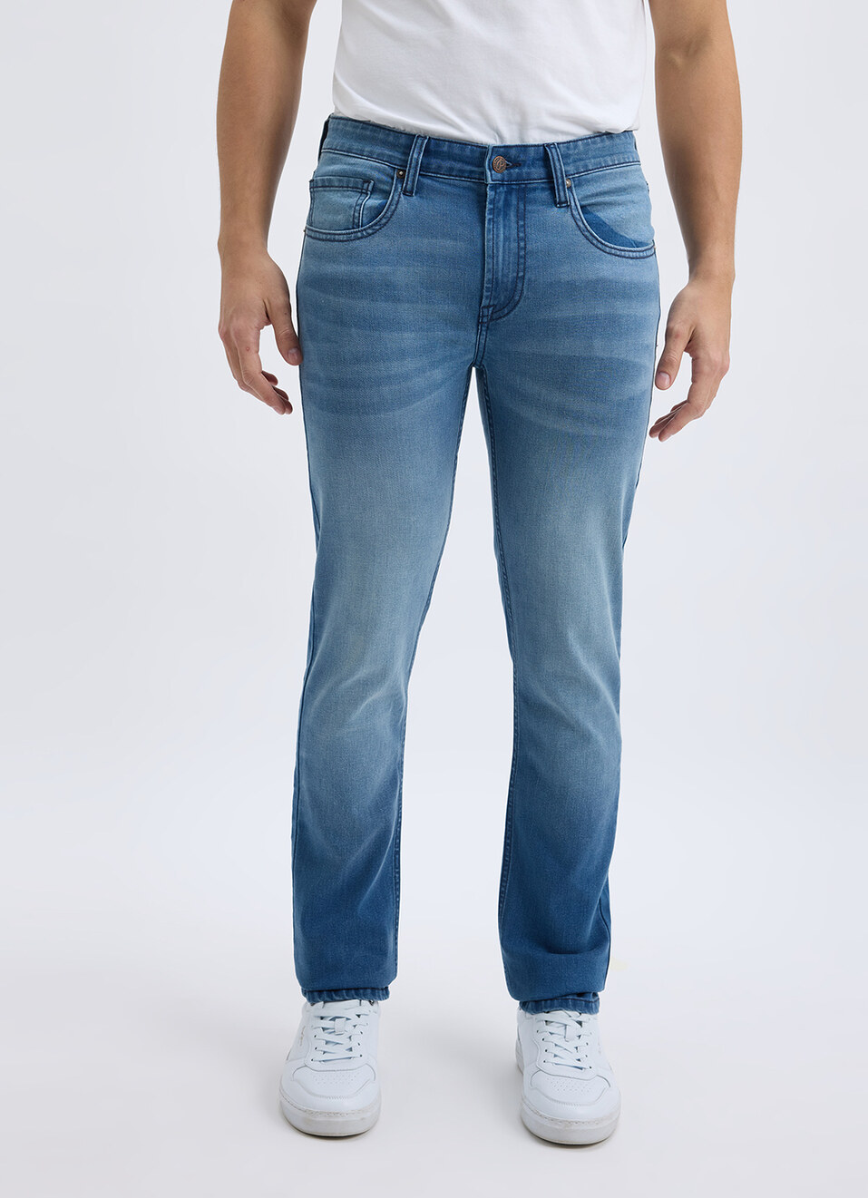 Men Blue Slim Fit Mid Rise Jeans , , large image number 2