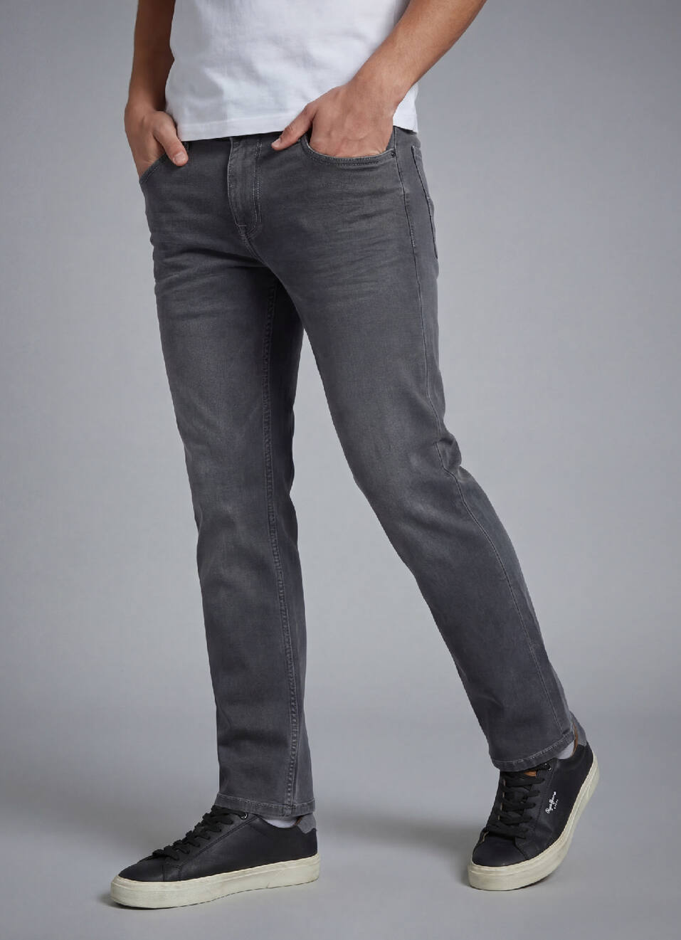 Vapour Black Mid Rise Slim  Jeans, , large image number 0