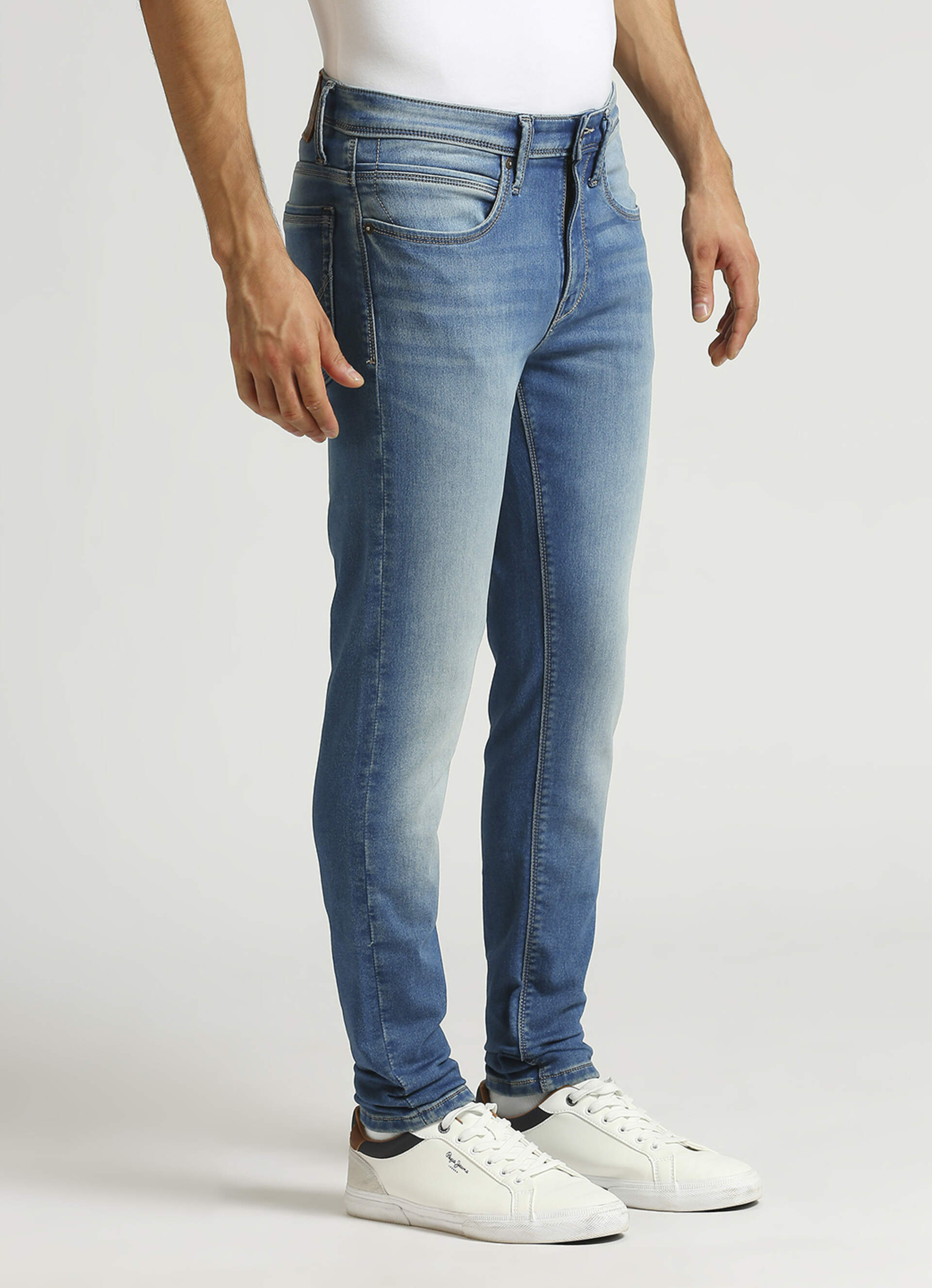 Chinox Blue Mid Rise Skinny Gymindigo Jeans, , large image number 8