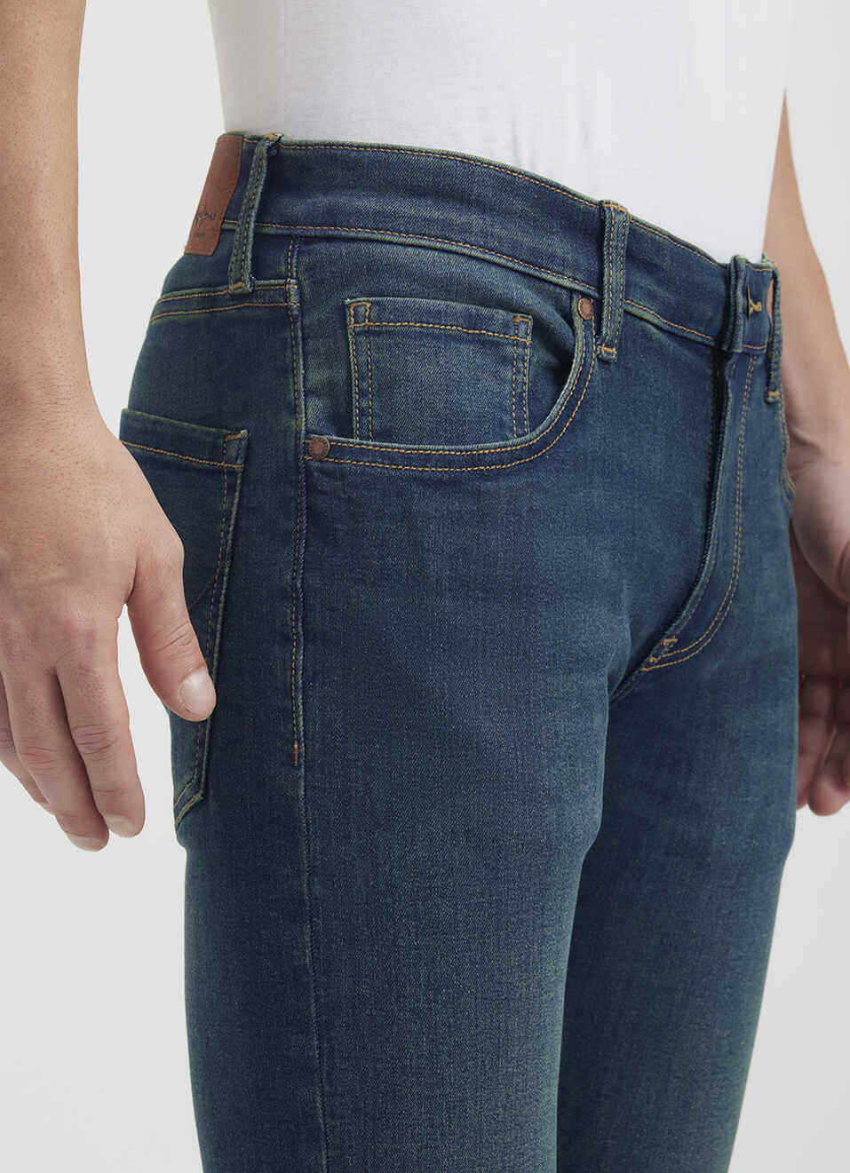 Men Green Slim Fit Mid Rise Jeans , , large image number 4