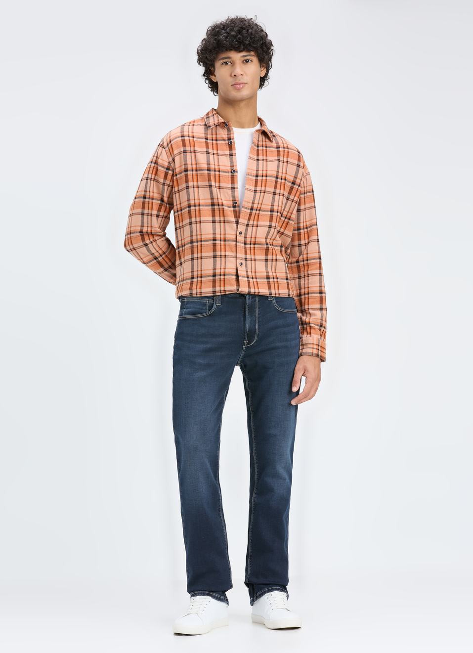 Men Blue Mid Rise Straight Fit Jeans, , large image number 1