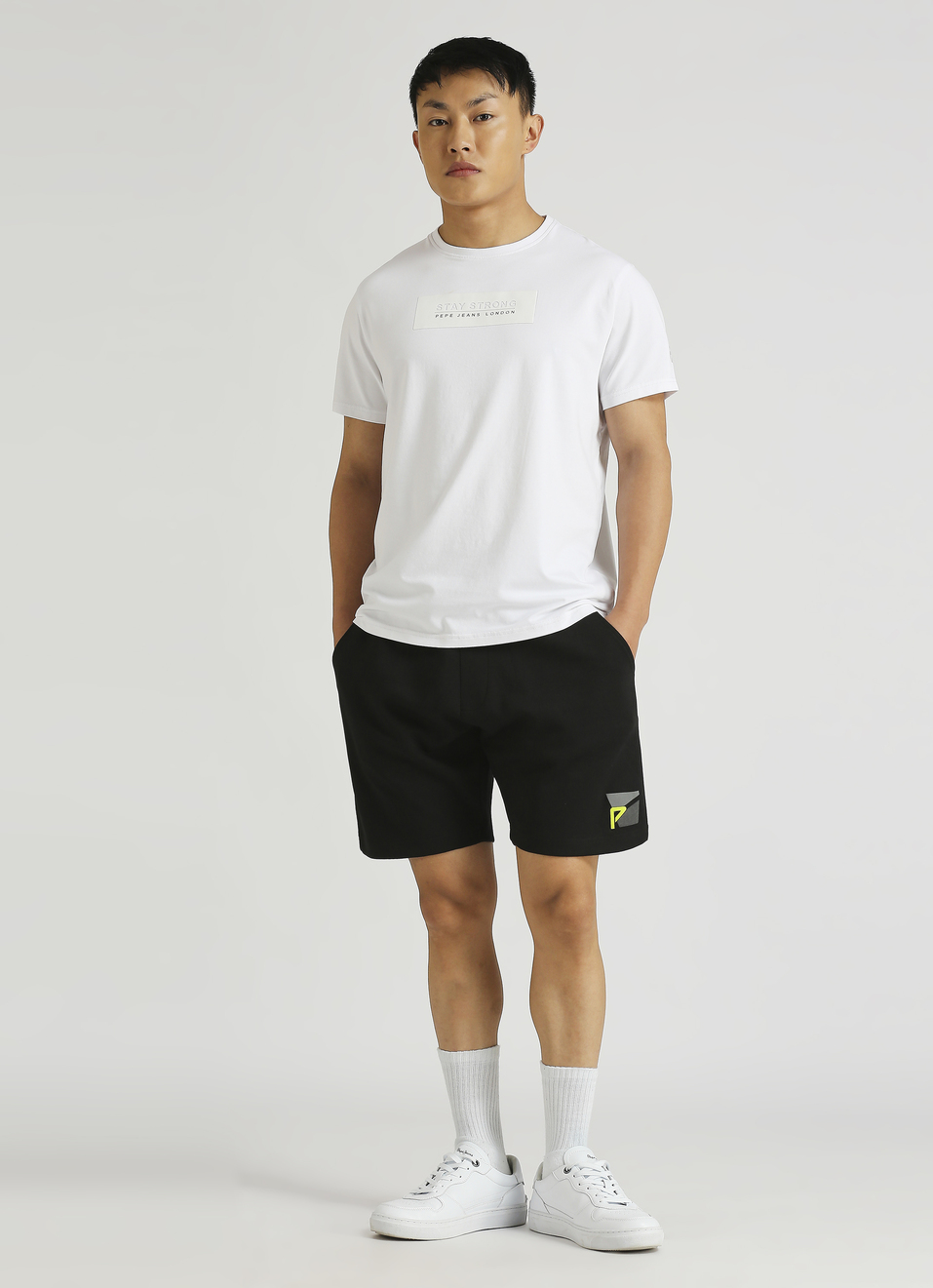 White Slogan Print Stretch T-shirt, , large image number 5
