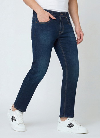 Men Blue Mid Rise Slim Fit Jeans