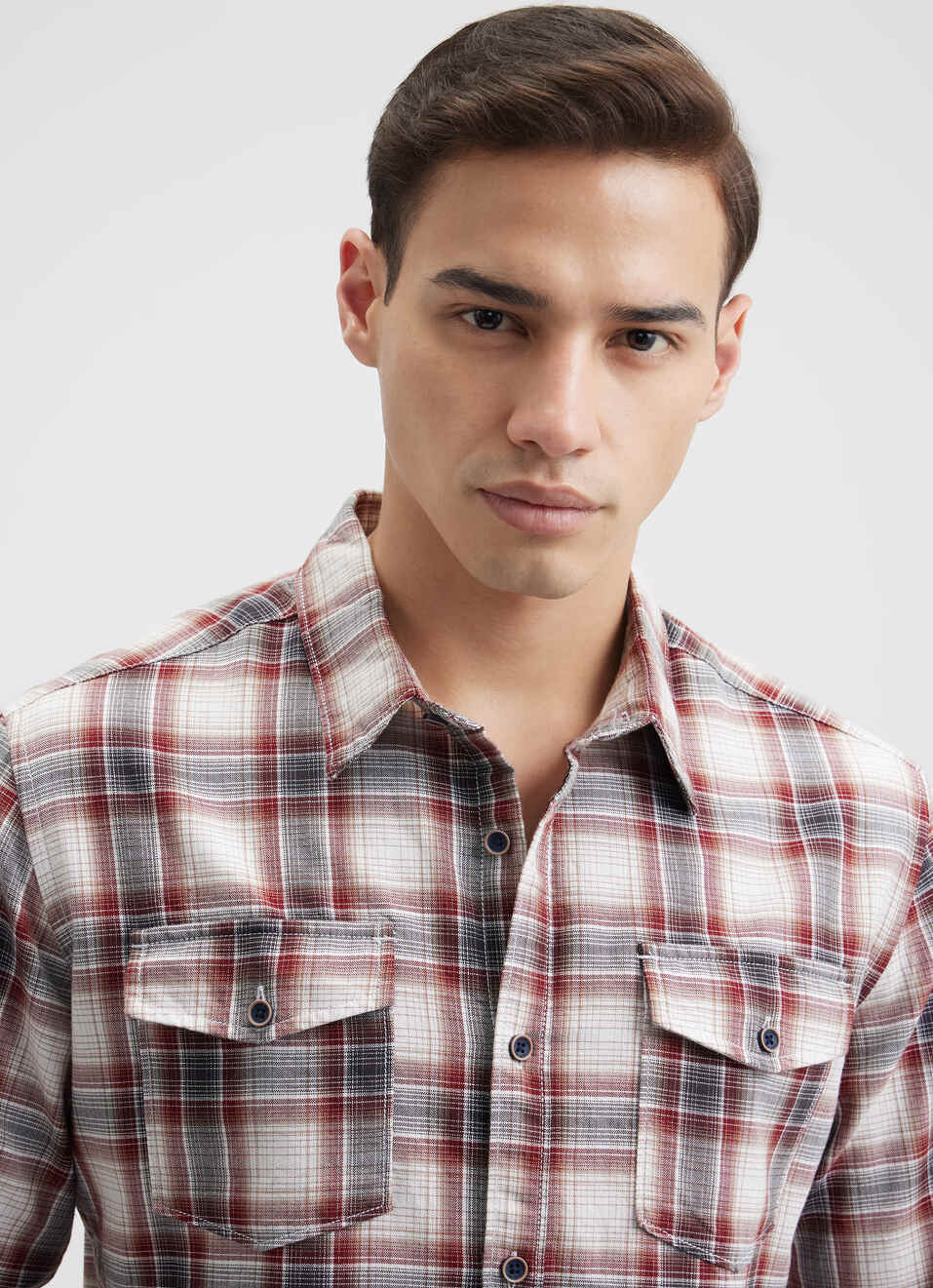 Men Red Check Full Sleeve Shirt, , large image number 4