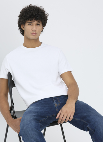 Men White Ottoman Stripe Short Sleeve T-shirt