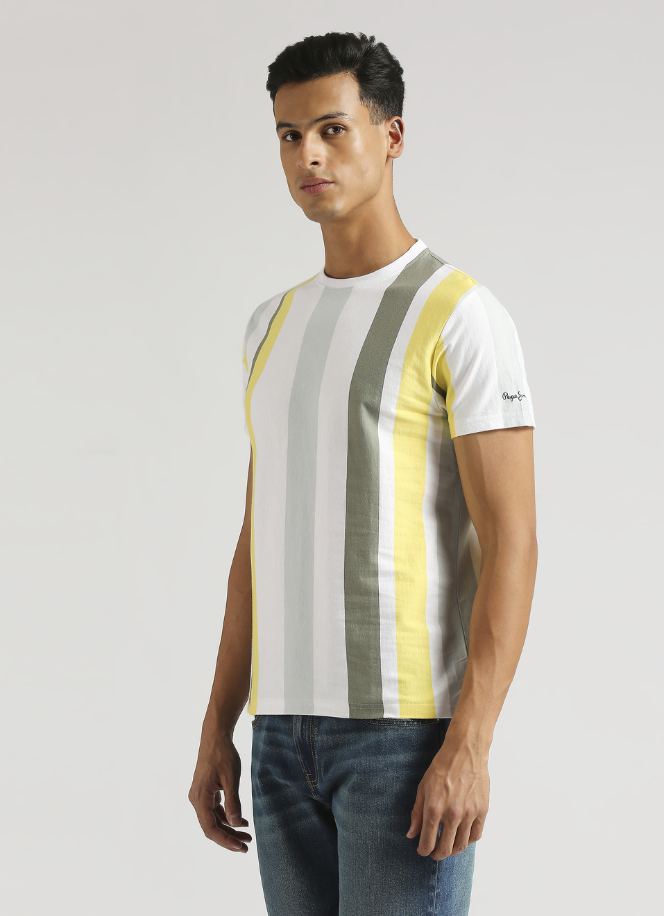Yellow Trendy Striper T-shirt, , large image number 3