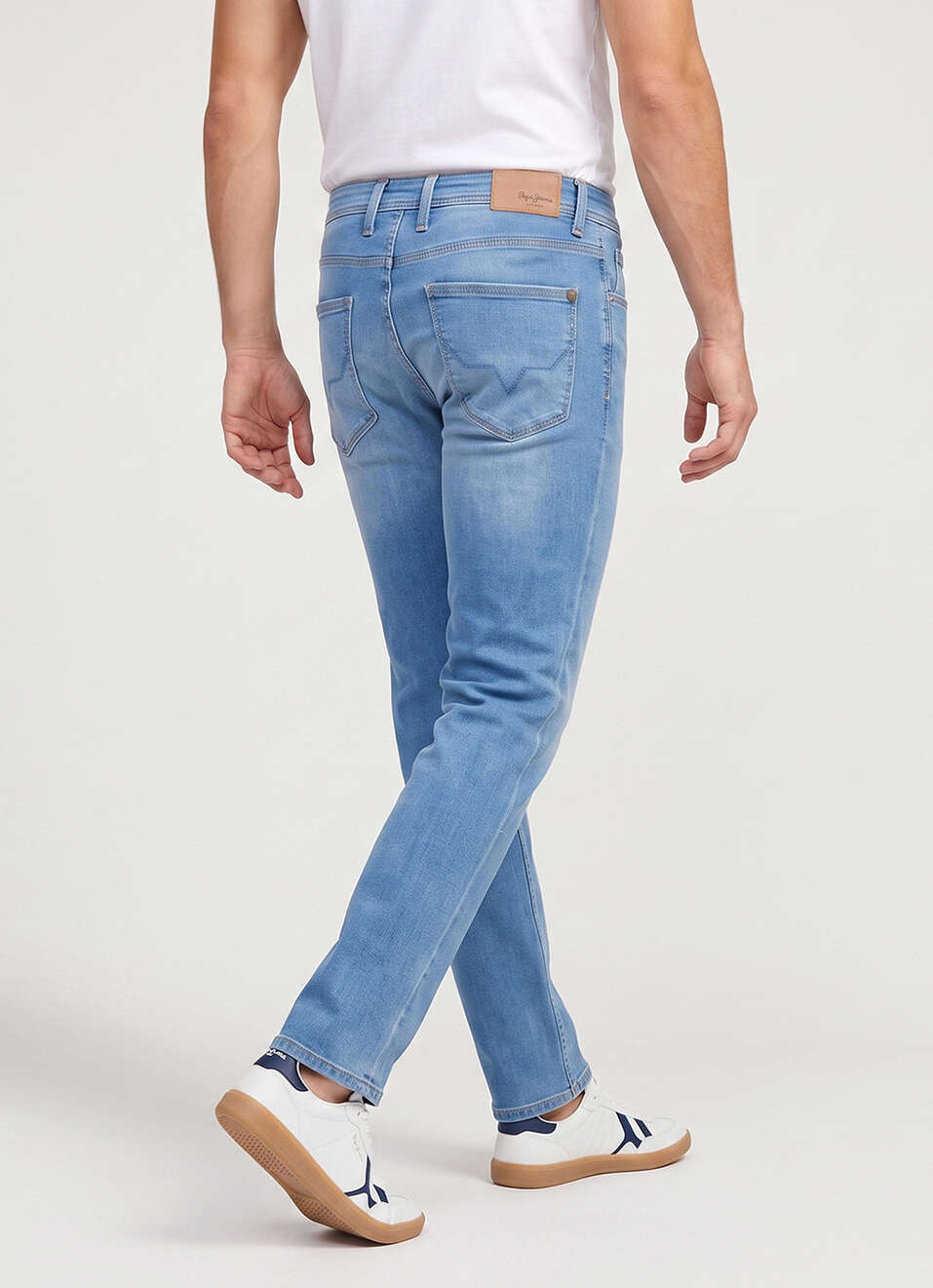 Men Blue Straight Fit Mid Rise Stretchable Jeans, , large image number 3