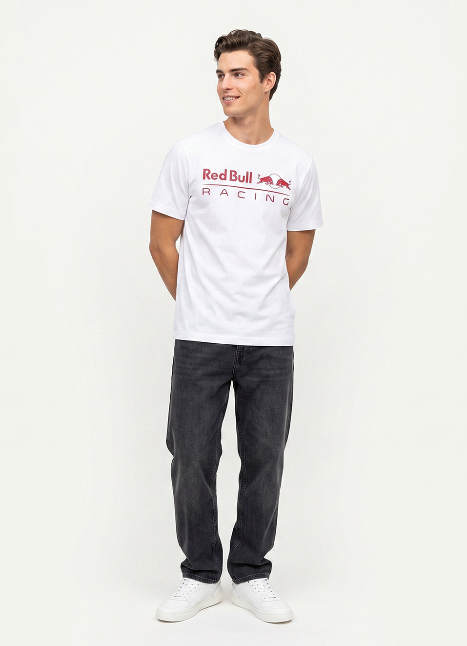 Men White Placement Print Crew Neck T-shirt, , large image number 1