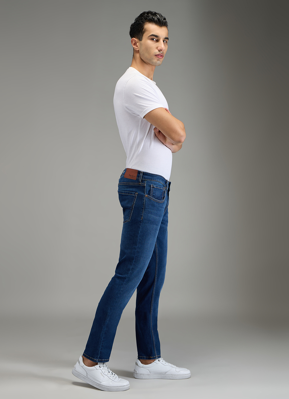 Men Blue Slim Fit Stretchable Jeans, , large image number 6