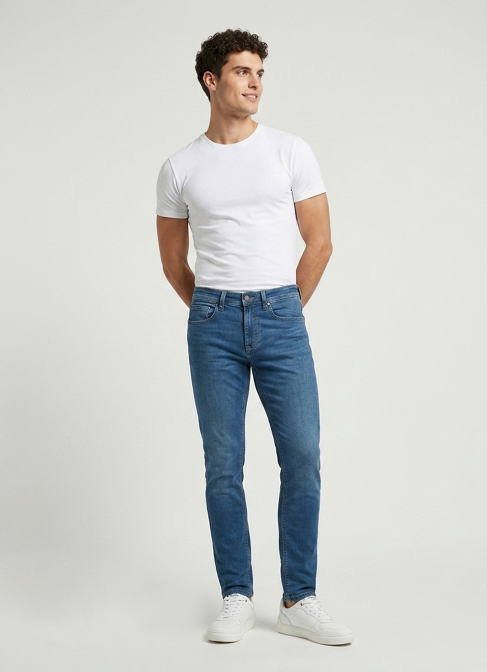 Men Slim Fit Green Stretchable Jeans, , large image number 7