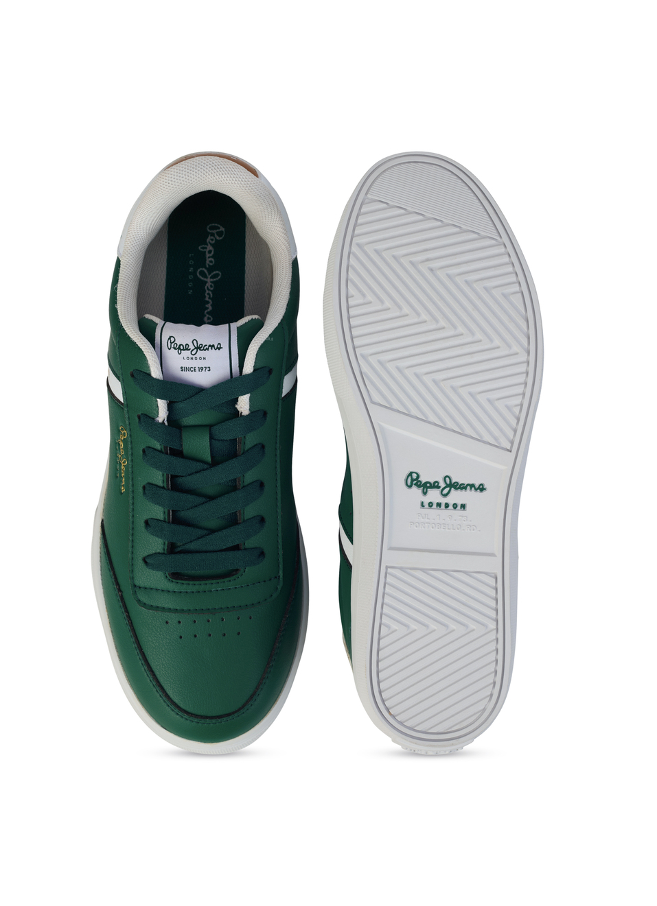 Men Green Colorblock Pu Lace-up Sneakers, , large image number 4
