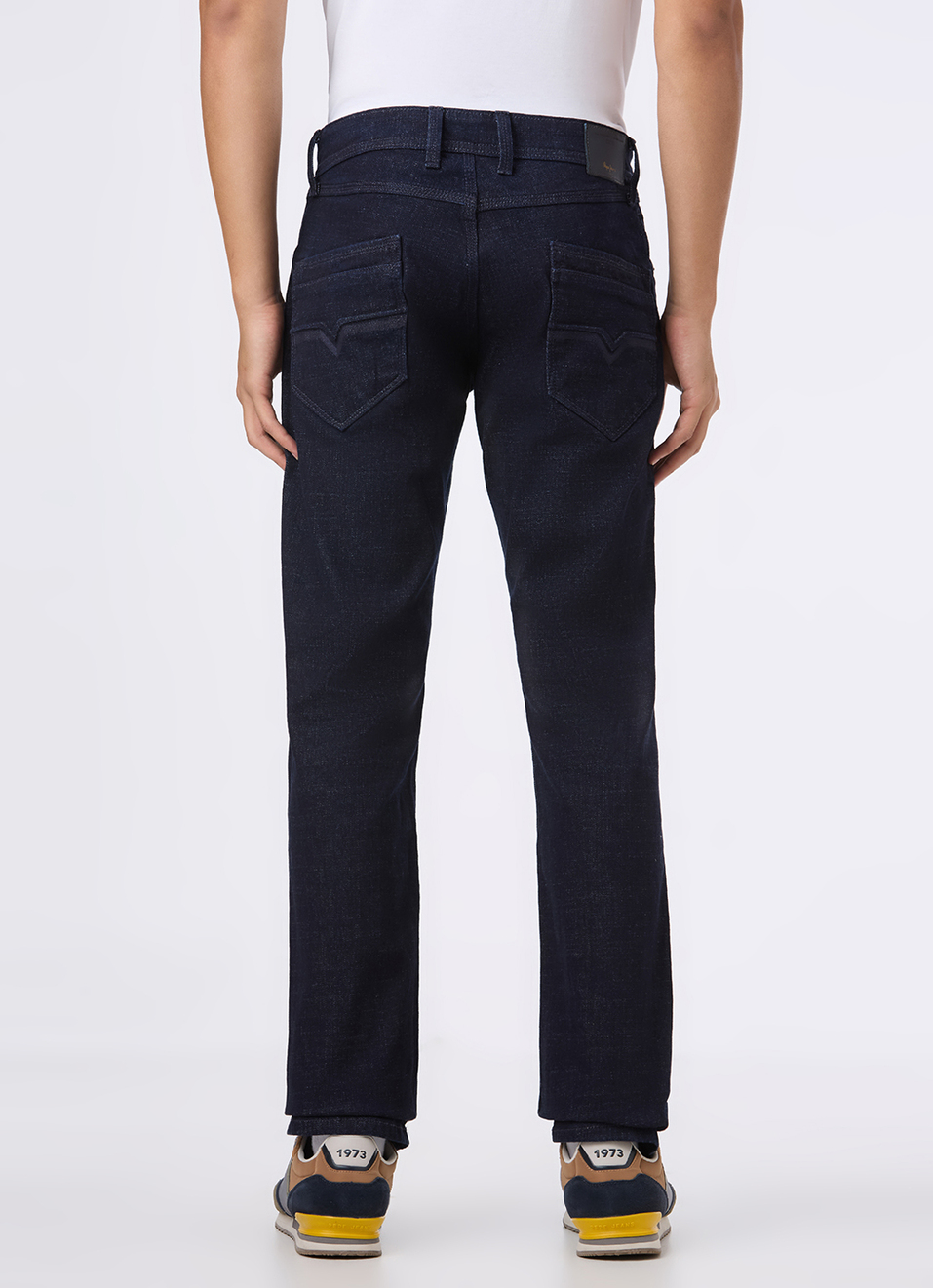 Men Blue Mid Rise Straight Fit Stretchable Jeans, , large image number 3