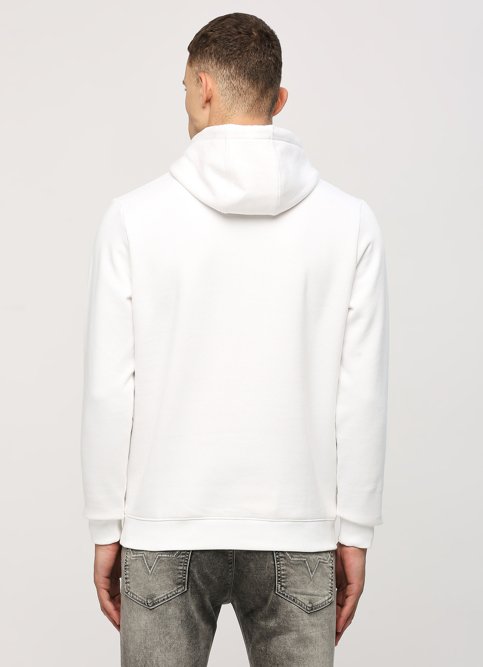 White Graphic Printed Hooded Sweatshirt, , large image number 2